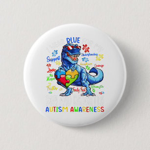 I Wear Blue For My Son And Daughter Autism 6 Cm Round Badge
