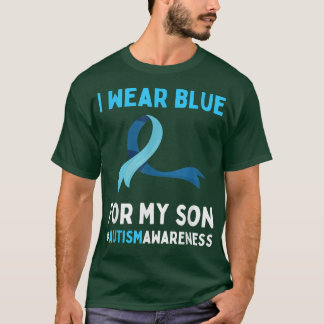 I Wear Blue For My Son Autism Awareness Day Puzzle T-Shirt
