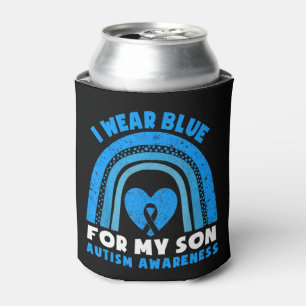 I Wear Blue For My Son Autism Awareness Gifts For Can Cooler