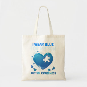 I Wear Blue For My Son Autism Awareness Gifts For Tote Bag