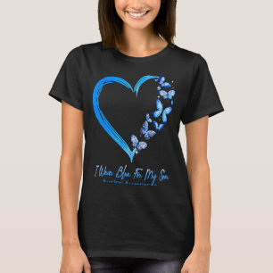 I Wear Blue For My Son Autism Awareness Heart Butt T-Shirt