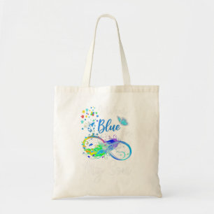 I Wear Blue for My Son Autism Awareness Mom Dad Ki Tote Bag