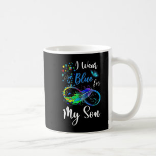 I Wear Blue for My Son Autism Awareness Mum Dad Ki Coffee Mug