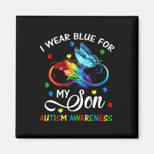 I Wear Blue For My Son Autism Awareness Mum Dad Magnet