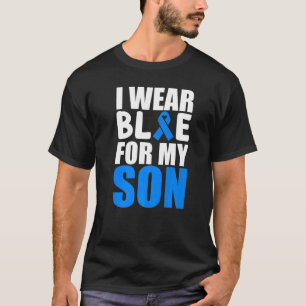I Wear Blue For My Son Autism Awareness Ribbon T-Shirt