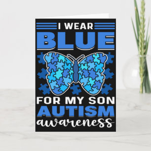 I Wear Blue For My Son Autistic Child Autism Aware Card