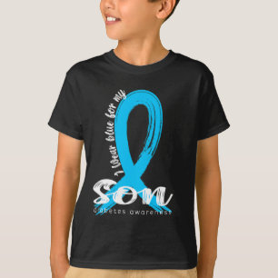I Wear Blue For My Son Diabetes Awareness Blue Rib T-Shirt