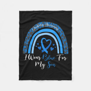 I Wear Blue For My Son Diabetes Awareness Month Gi Fleece Blanket