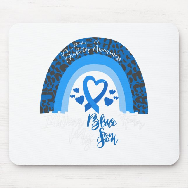 I Wear Blue For My Son Diabetes Awareness Month Gi Mouse Pad (Front)