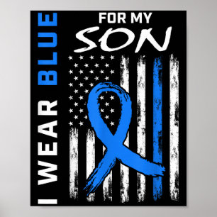 I Wear Blue For My Son Diabetes Awareness Shirt T2 Poster