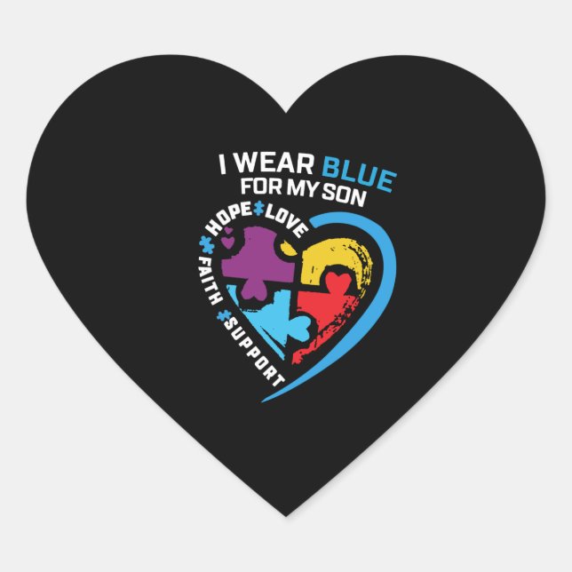 I wear blue for my son heart sticker (Front)