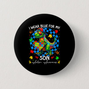 I Wear Blue For My Son Pride Autism Awareness Boy 6 Cm Round Badge