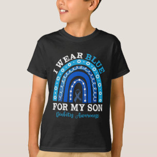 I Wear Blue For My Son T1d Type 1 Diabetes Awarene T-Shirt