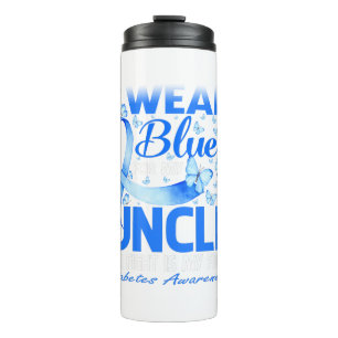 I Wear Blue For My Uncle Diabetes Awareness Thermal Tumbler