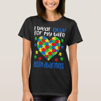 I Wear Blue for My Wife Autism Awareness Day Athle T-Shirt