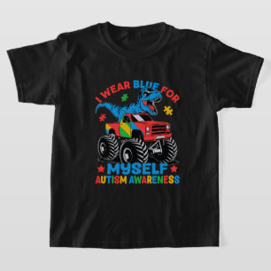 I Wear Blue For Myself Autism Awareness Dino T-Shirt