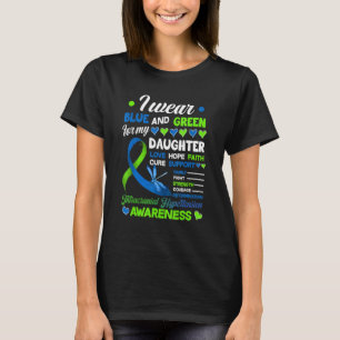 I Wear Blue Green For My Daughter Intracranial Hyp T-Shirt