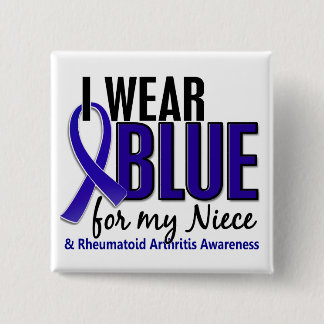 I Wear Blue Niece Rheumatoid Arthritis RA 15 Cm Square Badge