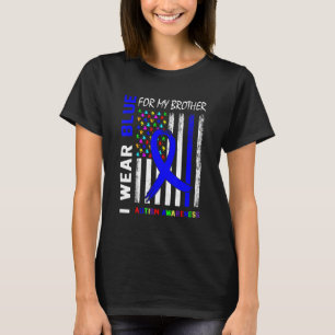 I Wear Blue Ribbon For My Brother Autism Awareness T-Shirt