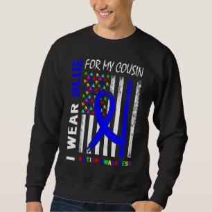 I Wear Blue Ribbon For My Cousin Autism Awareness Sweatshirt