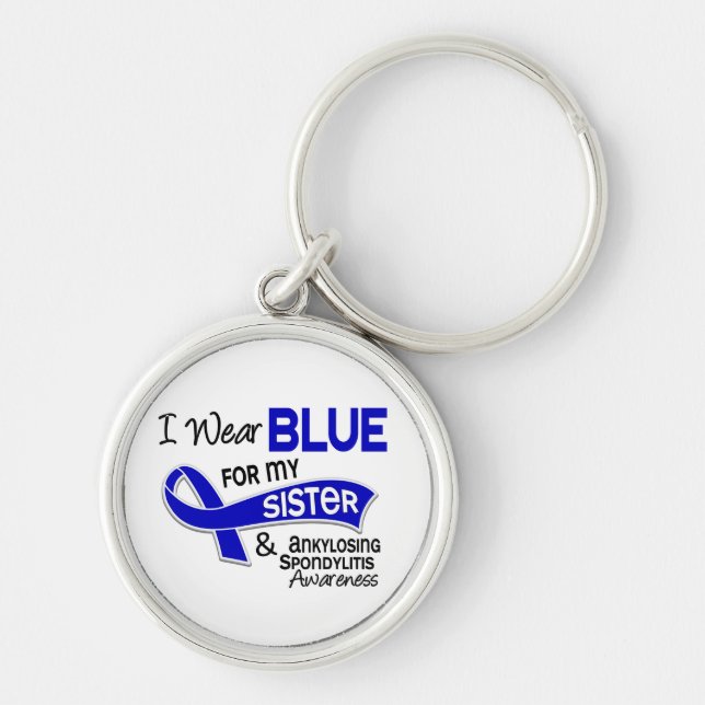 I Wear Blue Sister 42 Ankylosing Spondylitis Key Ring (Front)