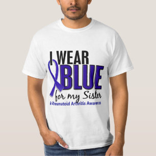 I Wear Blue Sister Rheumatoid Arthritis RA T-Shirt