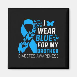 I Wear Blues For My Brother Ribbon Diabetes Awaren Magnet