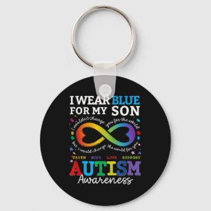 I Wear Blues For My Son Autism Awareness Mum Dad P Key Ring