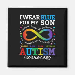 I Wear Blues For My Son Autism Awareness Mum Dad P Magnet