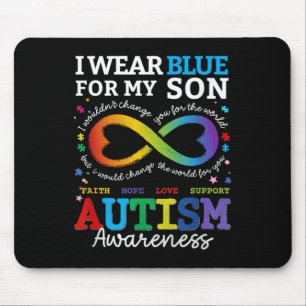 I Wear Blues For My Son Autism Awareness Mum Dad P Mouse Pad
