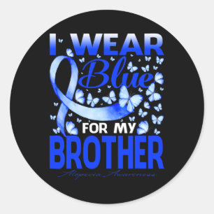 I Wear Bule For My Brother Alopecia Awareness  Classic Round Sticker