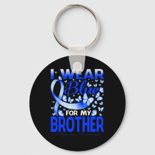 I Wear Bule For My Brother Alopecia Awareness  Key Ring
