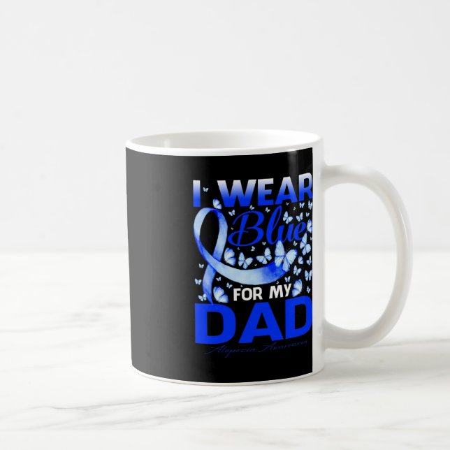 I Wear Bule For My Dad Alopecia Awareness  Coffee Mug (Right)