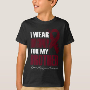 I Wear Burgundy For My Brother Brain Aneurysm Awar T-Shirt