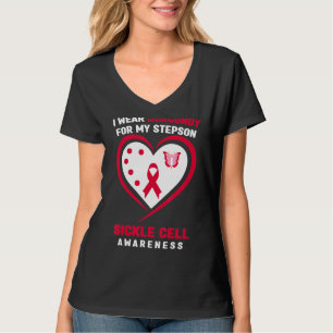 I Wear Burgundy For My Stepson Sickle Cell Awarene T-Shirt