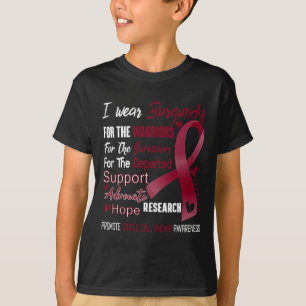 I Wear Burgundy For Sickle Cell Anaemia Awareness T-Shirt