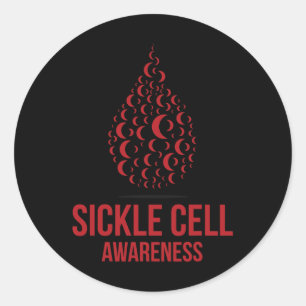 I Wear Burgundy Ribbon Sickle Cell Awareness Septe Classic Round Sticker