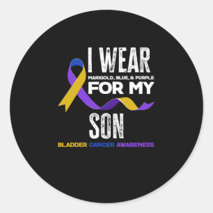 I Wear For My Son Bladder Cancer Awareness Classic Round Sticker