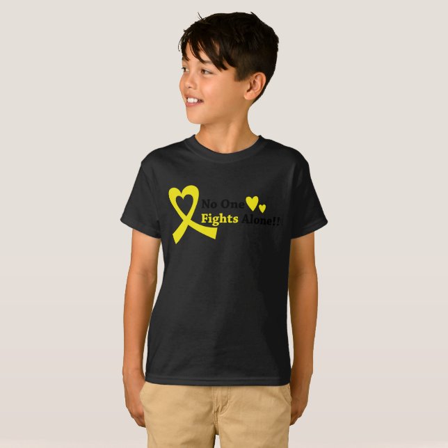 I Wear Gold Childhood Cancer Awareness support T-Shirt (Front Full)