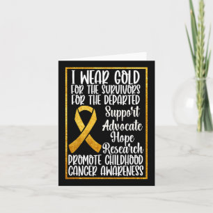 I Wear Gold For Childhood Cancer Awareness 5 Card