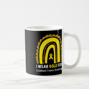 I Wear Gold For Childhood Cancer Awareness Coffee Mug