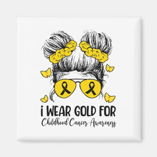 I Wear Gold For Childhood Cancer Awareness Shirt D Magnet