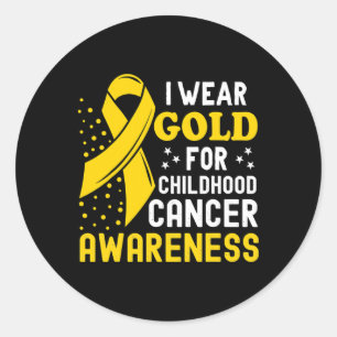 I Wear Gold For Childhood Cancer Awareness Support Classic Round Sticker