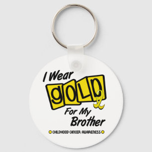 I Wear Gold For My BROTHER 8 Key Ring