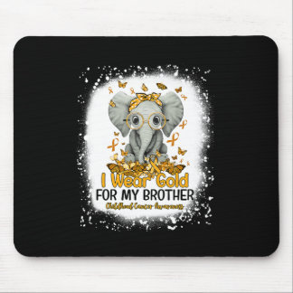 I Wear Gold For My Brother Childhood Cancer Awaren Mouse Pad