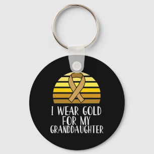 I Wear Gold For My Granddaughter Childhood Cancer Key Ring