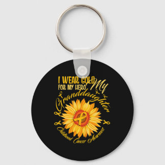 I Wear Gold For My Granddaughter Childhood Cancer Key Ring