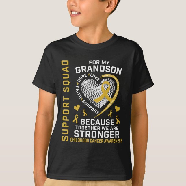 I Wear Gold For My Grandson Childhood Cancer Suppo T-Shirt (Front)
