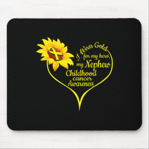 I Wear Gold For My Nephew Childhood Cancer Awarene Mouse Pad
