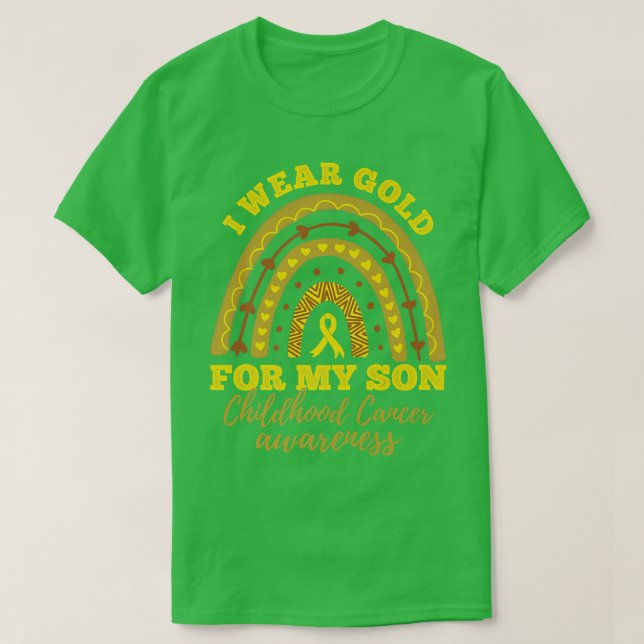 I Wear Gold For My Son Childhood Cancer Awareness6 T-Shirt (Design Front)